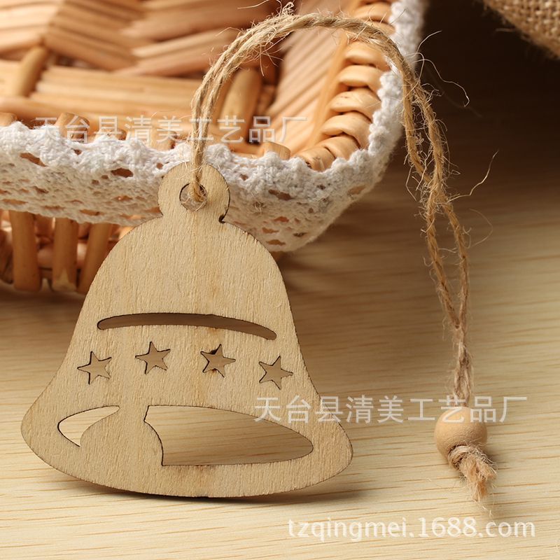 7 piezas de madera serie de Navidad de troncos piezas de madera decorativas de madera de bricolaje 10 piezas en un paquete