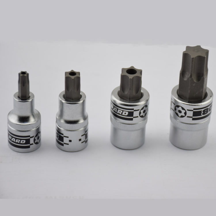 美国PARD 进口带孔1/2 花型旋具套筒T20-T80 星型 梅花批头 S2