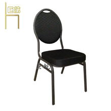 厂家直销鸡蛋背餐椅 黑色耐脏金属铁椅JH-S41
