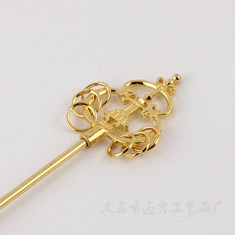 Ksitigarbha Bodhisattva'S锡杖 (Metal Staff) with 12 Rings and 9 Rings, Four-Sided Ritual Instrument, Made of Pure Copper with Gold and Silver Plating, Finely Crafted Ksitigarbha Bodhisattva'S锡杖 (Metal Staff) with 12 Rings and 9 Rings, Four-Sided Ritual Instrument, Made of Pure Copper with Gold and Silver Plating, Finely Crafted