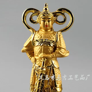 韦陀菩萨 关公韦陀护法伽蓝小佛像神像义乌树脂镀金工艺品厂