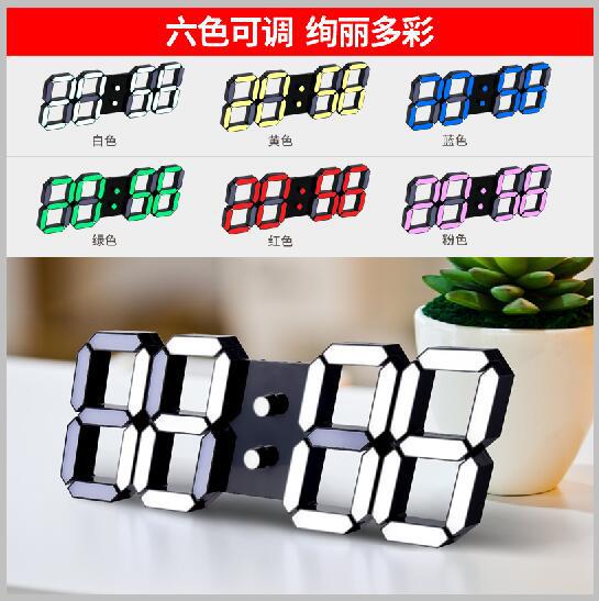 カラフルなミュートステレオ LED デジタル時計目覚まし時計カレンダーリモコン操作
