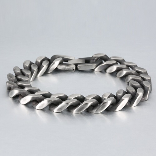  Creative New Metal Bracelet  Personal Accessory Single Weave Four-Sided Grinding Retro Titanium Steel Couple Bracelet Wholesale