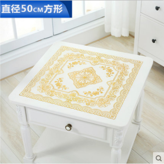 Dorado mantel PVC anti-escaldadura desechable mesa de café estera comida moderna mesa Simple cuadrado hueco estera de la placa de estilo europeo