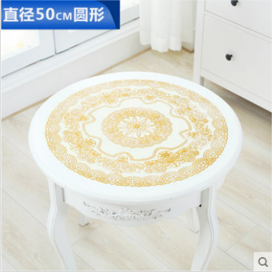 Dorado mantel PVC anti-escaldadura desechable mesa de café estera comida moderna mesa Simple cuadrado hueco estera de la placa de estilo europeo