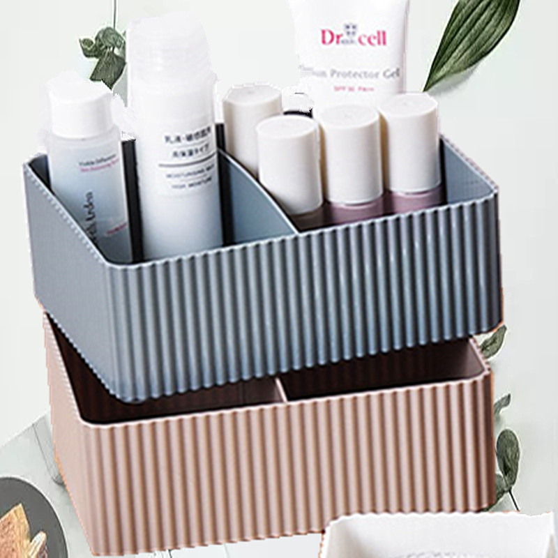 Rectangular Plastic Partition Storage Box, PP, Divided Organizer — Large 20×13×6.5 cm & Medium 16×11.5×5.5 cm