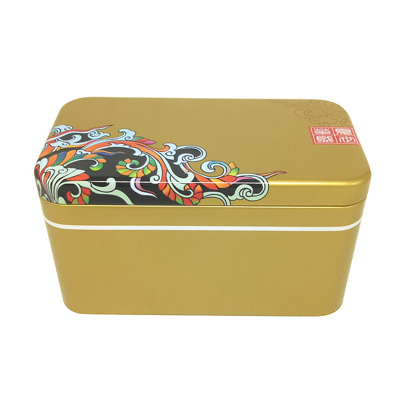 东莞厂家批发健身跳绳铁盒包装方形金色无糖代餐食品铁皮盒礼盒