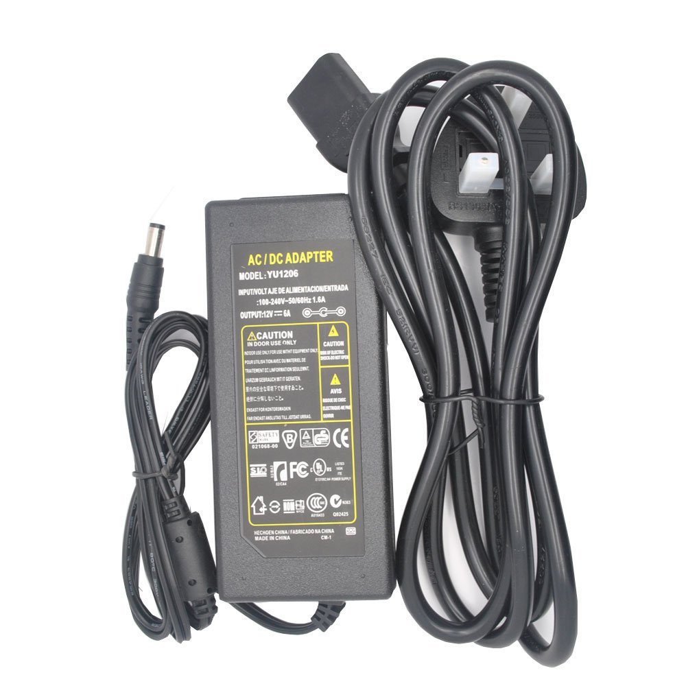 12v source 6a Monitor power led source Light bar adapter Plastic shell power Lamp with power 72w