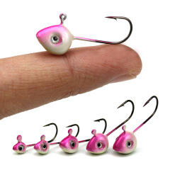The Weihuo 0.5g/1g/2g/3g/4g/5g lure mini offset lead head hook can be paired with soft plastic baits.