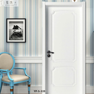 Factory direct solid wood composite paint door custom indoor solid wood paint engineering door bedroom soundproof wooden door