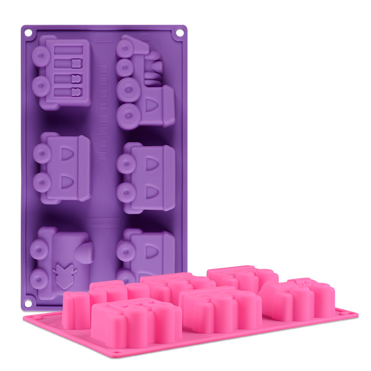 Factory direct creative 6 train silicone cake mold silicone baking mold DIY cake mold baking tools