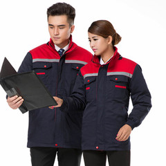 Factory wholesale thickened winter workwear cotton coat, men's mid-length engineering cotton jacket, work uniform, labor protection clothing, winter collection