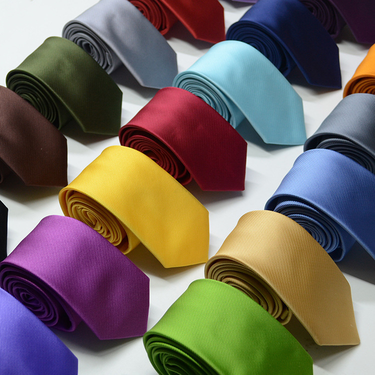 Tie 1200 Pin Men's Business Dress 6cm Fine-made High Weft Density Solid Color Twill Multicolor Adult Wedding Tie