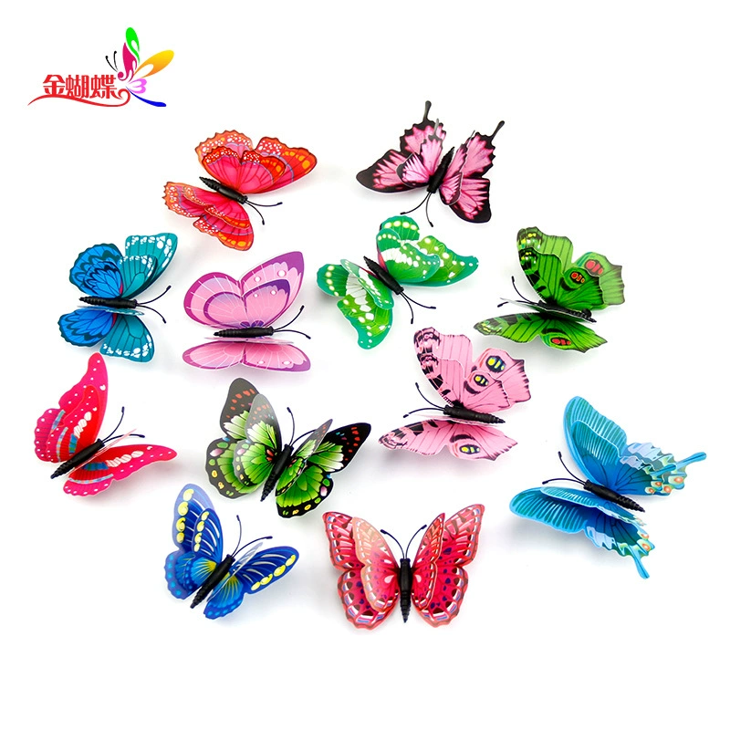 Цветовая система двухслойная симуляция Бабочка 3D Магнит бабочка Ремесла декоративные аксессуары ПВХ симуляция бабочка