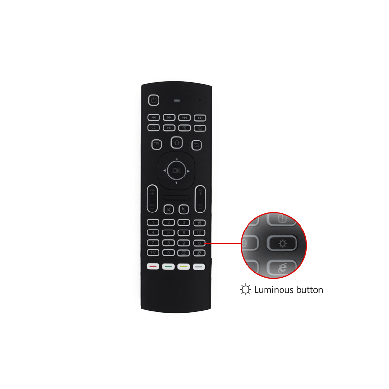 Combo de teclado y ratón inalámbricos retroiluminados MX3 para decodificadores Android con control remoto Bluetooth.