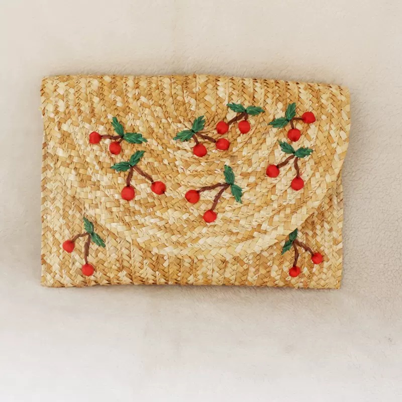 供应手拿草编包麦秆编织手拿包时尚休闲度假女包包沙滩方形编织包