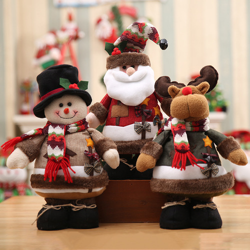 Santa Claus Holiday Gift Doll Children's Doll Toy Snowman Deer Window Decoration
