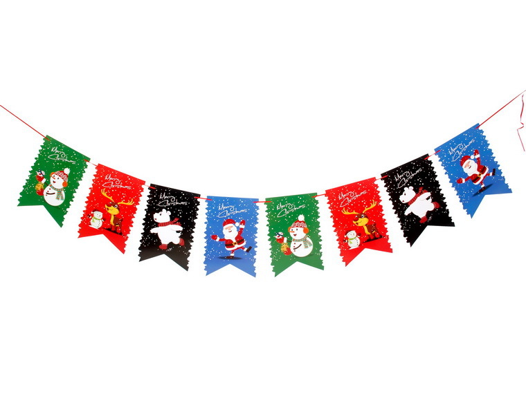 Nuevo PAPEL DE Navidad tirar de la bandera centro comercial entretenimiento lugar decoración suministros cola de pez tirar flor decoración navideña bandera colorida