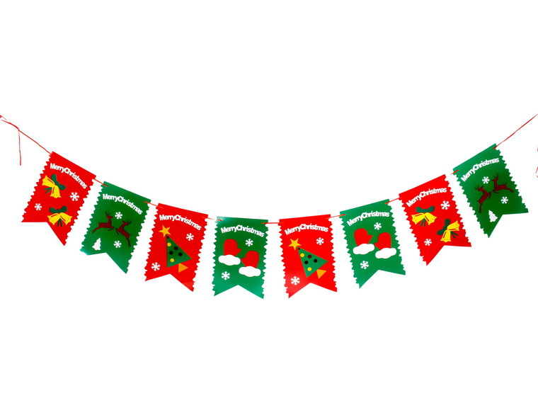 Nuevo PAPEL DE Navidad tirar de la bandera centro comercial entretenimiento lugar decoración suministros cola de pez tirar flor decoración navideña bandera colorida