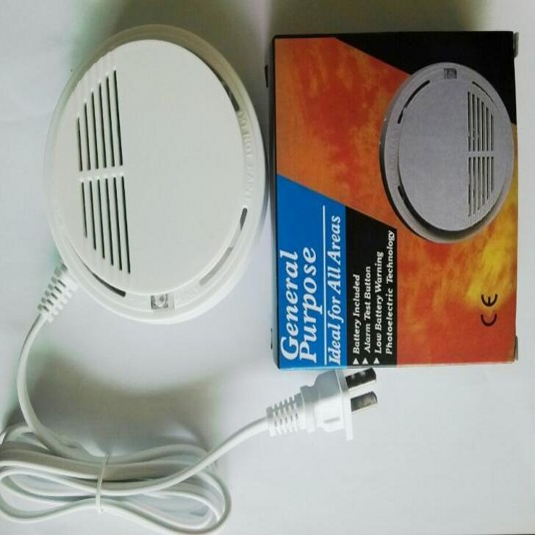220V168独立烟雾报警器感应器感烟声光报警器家用烟感应探测器