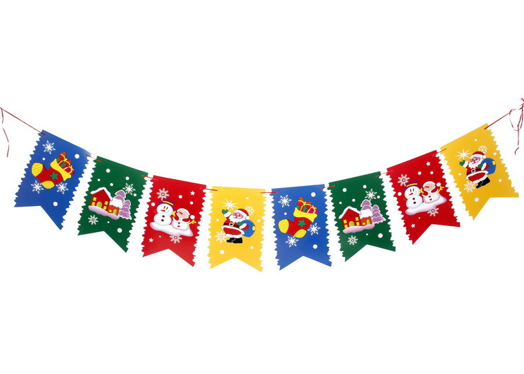 Nuevo PAPEL DE Navidad tirar de la bandera centro comercial entretenimiento lugar decoración suministros cola de pez tirar flor decoración navideña bandera colorida