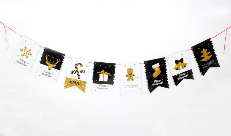 Nuevo PAPEL DE Navidad tirar de la bandera centro comercial entretenimiento lugar decoración suministros cola de pez tirar flor decoración navideña bandera colorida