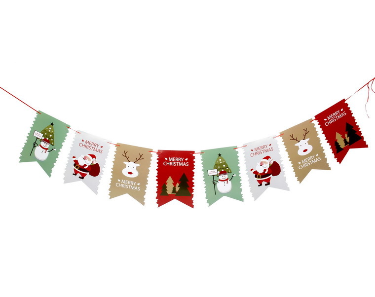 Nuevo PAPEL DE Navidad tirar de la bandera centro comercial entretenimiento lugar decoración suministros cola de pez tirar flor decoración navideña bandera colorida