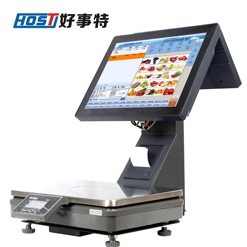 好事特干货零食超市水果店收银秤称 POS PC称 智能触摸电子收款机