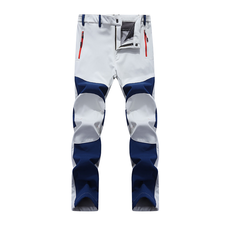 Autumn and Winter Outdoor Fleece-lined Warm Windproof Waterproof Stretch Rush Pants Men's Soft Shell Trousers Wear-resistant Climbing Pants Autumn and Winter Outdoor Fleece-lined Warm Windproof Waterproof Stretch Rush Pants Men's Soft Shell Trousers Wear-resistant Climbing Pants