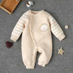 New children's clothing, baby and infant colorful cotton pinafore, thick baby one-piece suit, crawling suit, winter one-piece suit, closed crotch
