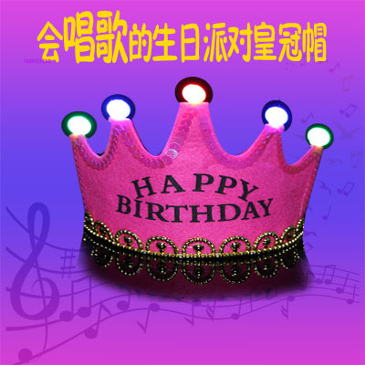 LED cantando con música corona sombrero diadema luminosa cumpleaños flash diadema fiesta diadema luminosa