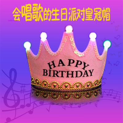 LED cantando con música corona sombrero diadema luminosa cumpleaños flash diadema fiesta diadema luminosa