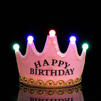 LED cantando con música corona sombrero diadema luminosa cumpleaños flash diadema fiesta diadema luminosa