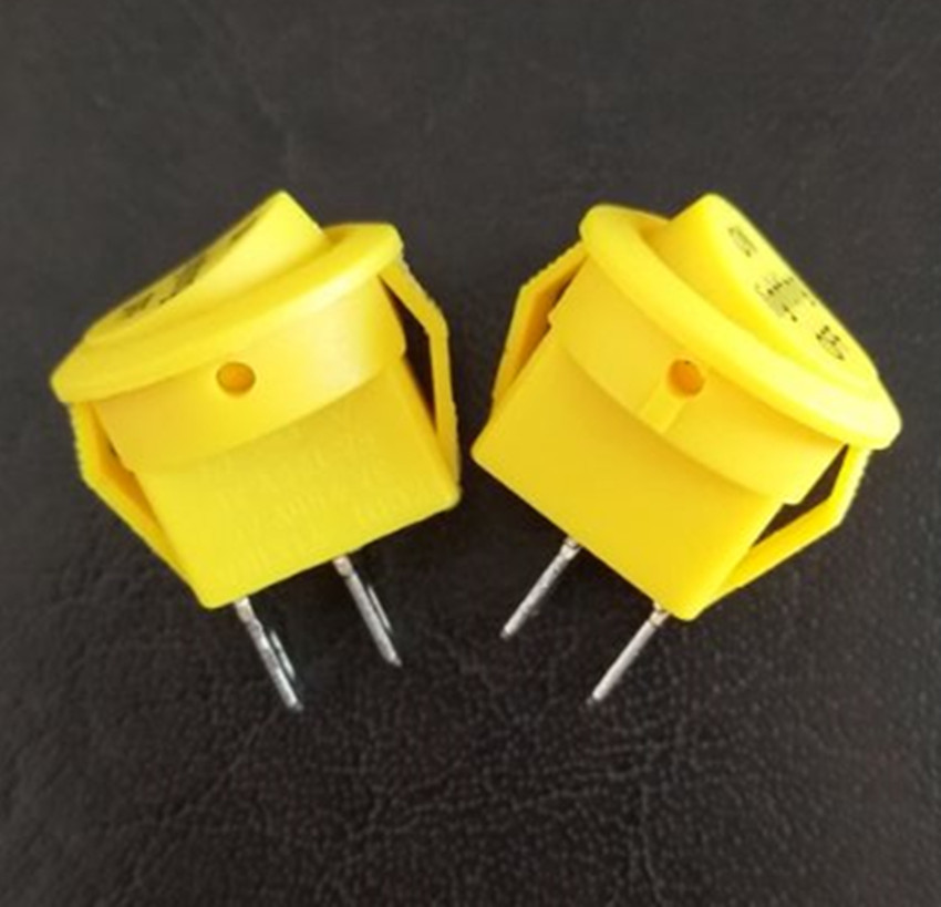 小船型开关KCD1圆形16.5黄色上圆下方圆形船型电源开关