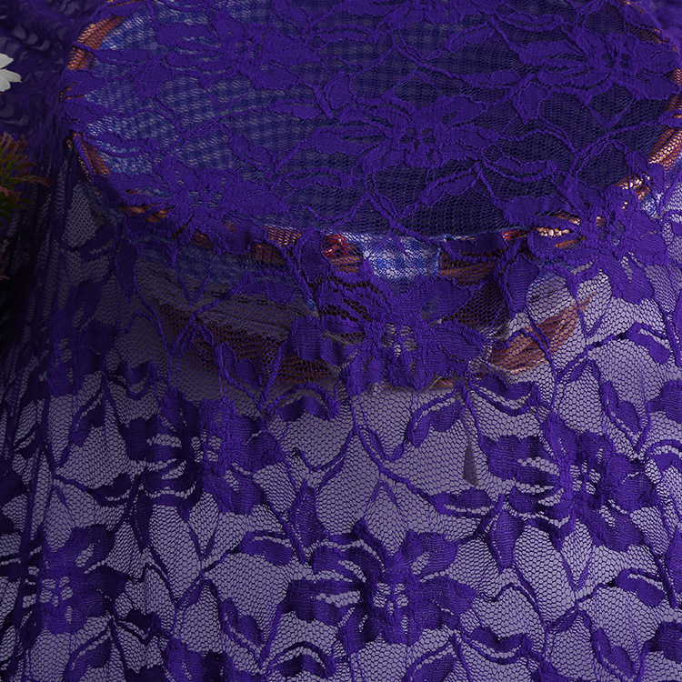 经典款瑜伽服深紫色优雅弹力立体蕾丝布时尚柔软女装文胸花边辅料
