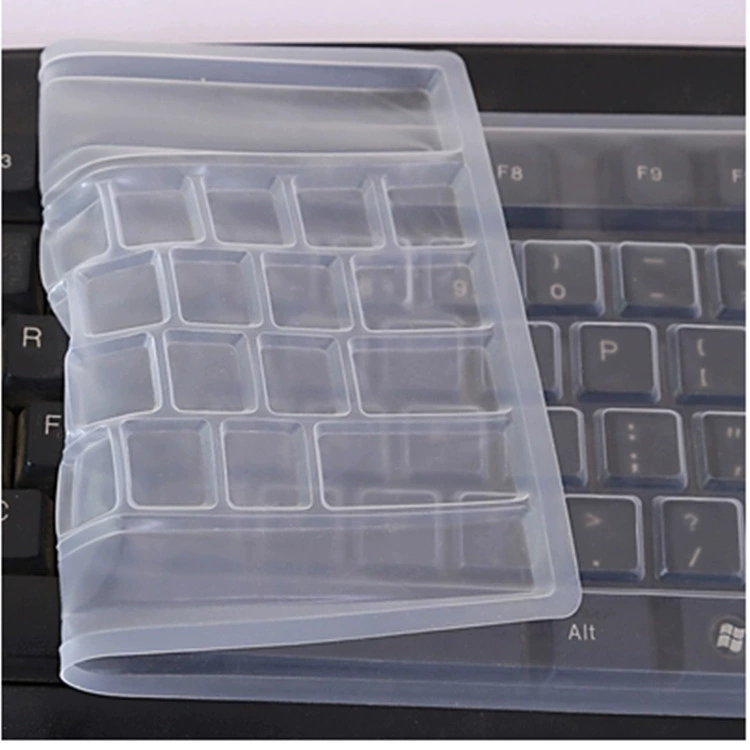 Protective Silicone Keyboard Cover, Transparent, 44.5×13×0.5 cm, Washable
