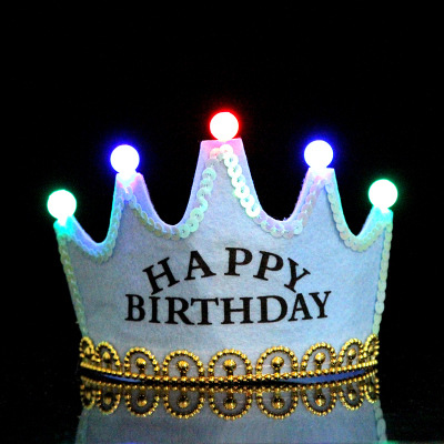 LED cantando con música corona sombrero diadema luminosa cumpleaños flash diadema fiesta diadema luminosa