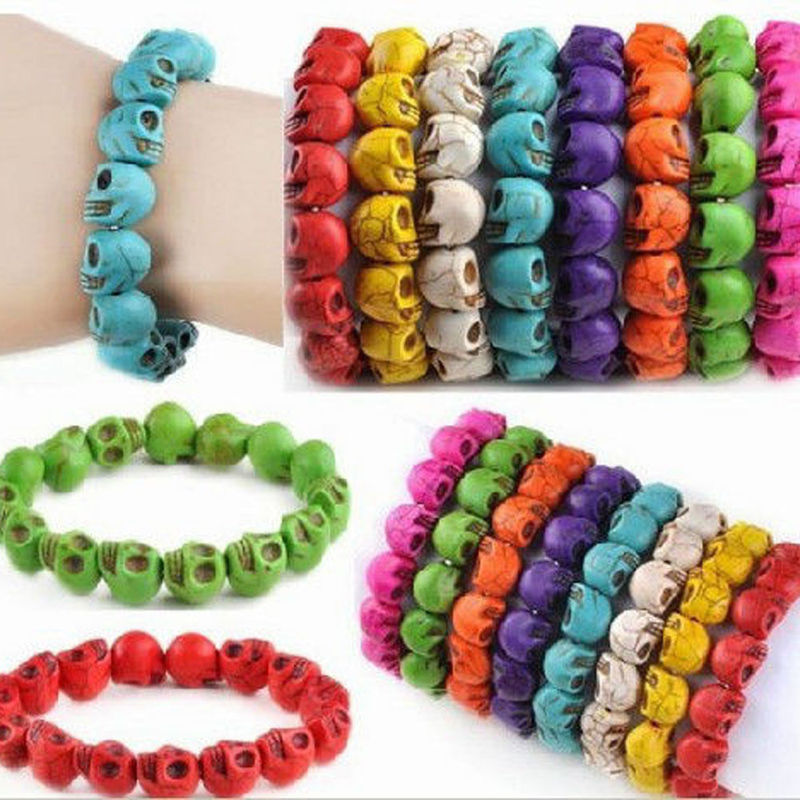 Jewelry Wholesale Turquoise Skull Bead Bracelet Jewelry Wholesale Foreign Trade Jewelry Scenic Spot Gift Tourism