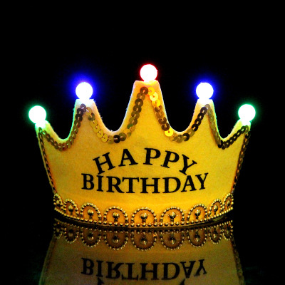 LED cantando con música corona sombrero diadema luminosa cumpleaños flash diadema fiesta diadema luminosa
