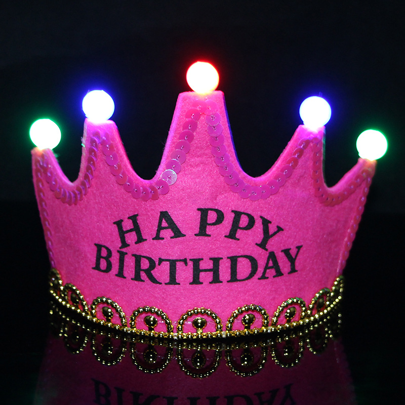 LED cantando con música corona sombrero diadema luminosa cumpleaños flash diadema fiesta diadema luminosa