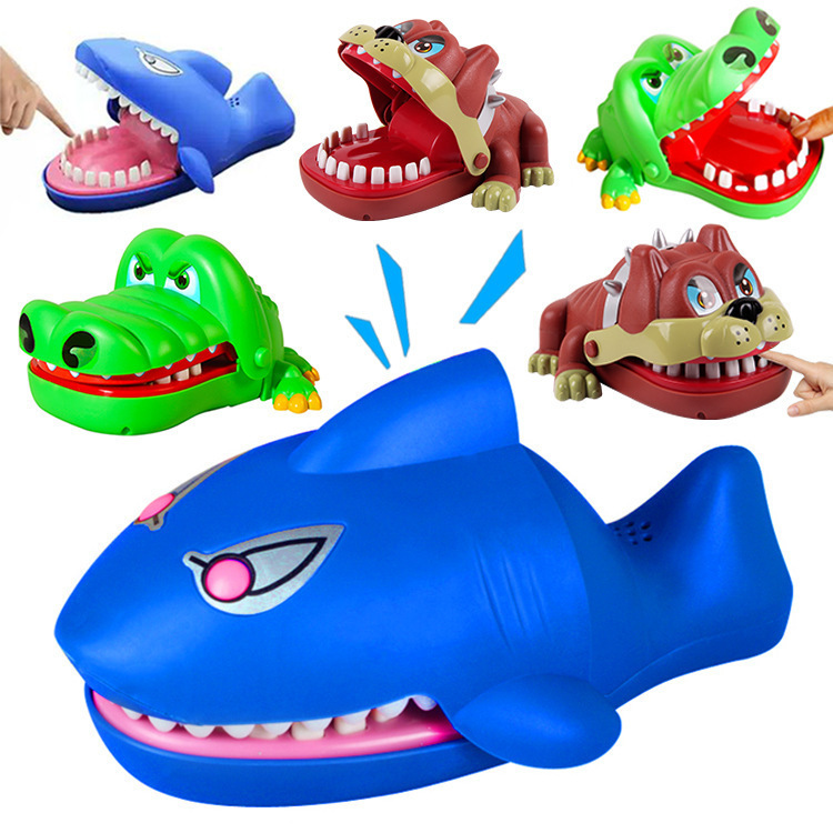 Cross-Border Children's Novelty Toys: Glowing Prank Hand-Biting Shark, Prank Puppy Desktop Game, Creative and Funny