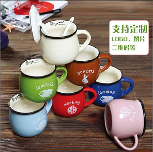 Заводская ретро -креативная керамическая чашка Большой живот чашка для завтрака молоко кофейная чашка чашка Mark Cup может напечатать список подарков логотипа