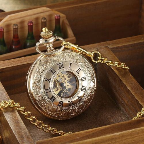 AliExpress Silver Double Open Cover Carved Hollow Mechanical Pocket Watch Retro Men's and Women's Student Gift Commemorative Pocket Watch