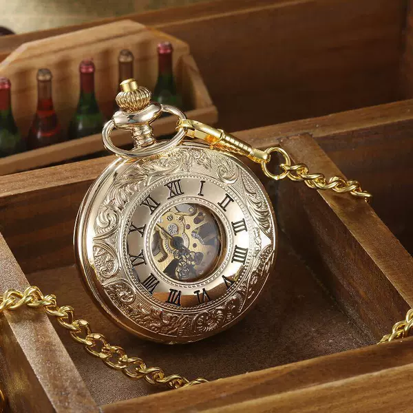 Aliexpress Silver Double-Cover Engraved Hollow Mechanical Pocket Watch for Men and Women, Student Gift, Commemorative Trendy Retro Style