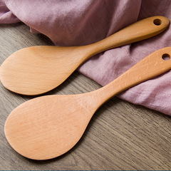 Beech wood rice spoon household kitchen utensils wooden rice scoop rice wooden shovel thick handle rice shovel solid wood rice spoon