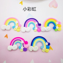 软陶白云彩虹小号饰品配件DIY儿童发饰发圈配饰收纳盒贴片装饰