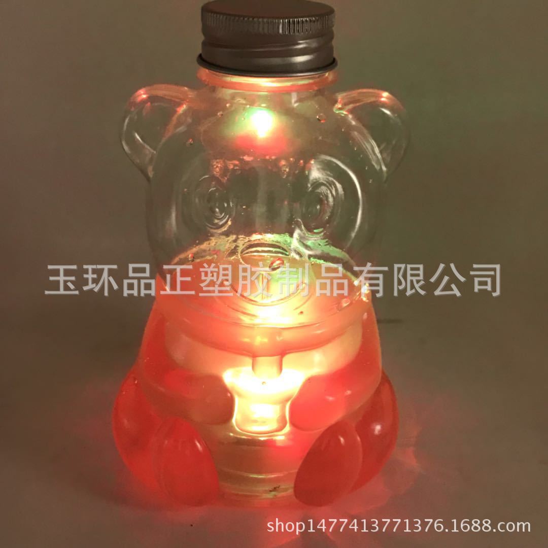 厂家批发创意发光饮料瓶 卡通500ML饮料瓶 pet塑料果汁饮料瓶