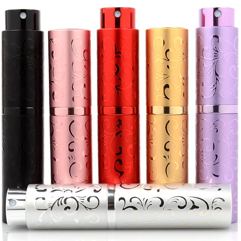 现货批发铝制香水分装瓶玻璃内胆旋转伸缩喷雾化妆品包材10ml