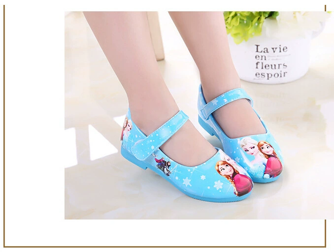 Обувь принцессы Frozen, детская обувь, детская кожаная обувь, обувь принцессы с героями мультфильмов, кожаная обувь для девочек