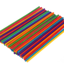 原色彩色圆木棍圆木棒雪糕棒创意diy手工制作玩具模型材料小木棍